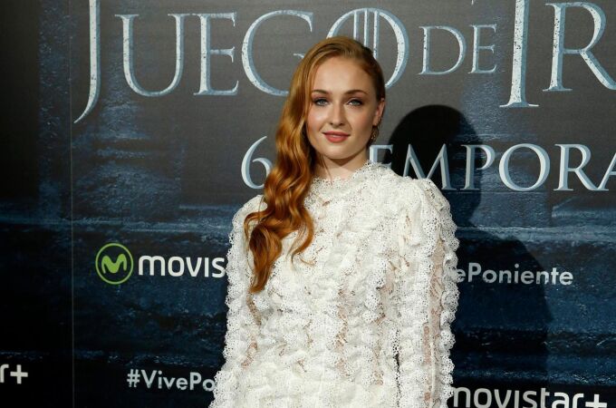 Sophie Turner, actriz que encarna a Sansa Stark en Juego de Tronos, en Madrid en el año 2016