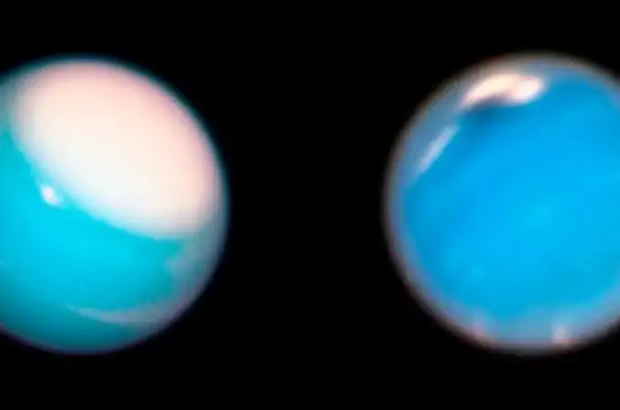 Dos canicas azules llamadas Urano y Neptuno