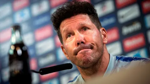 El entrenador del Atlético de Madrid, Diego Simeone