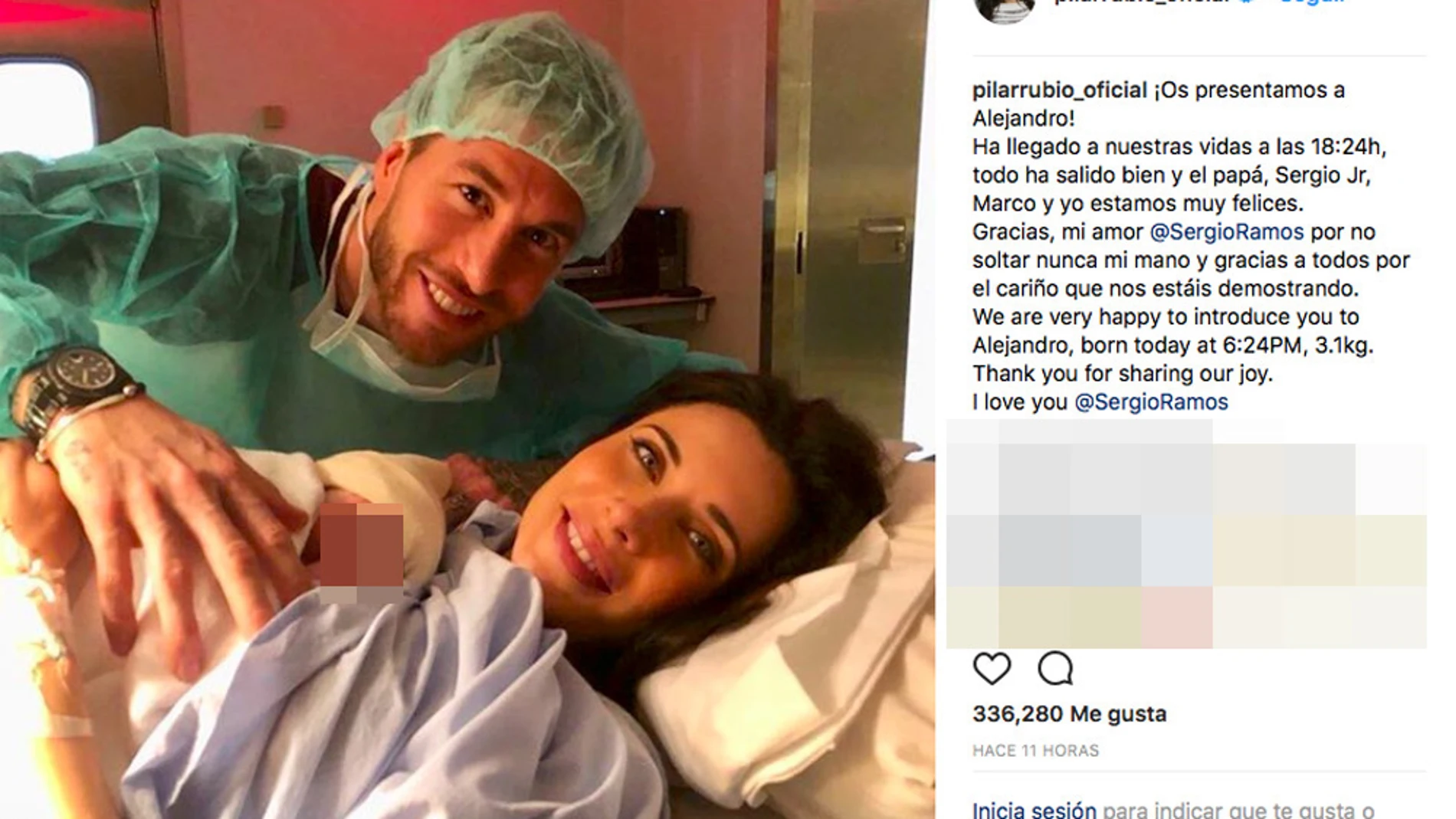 Sergio y Pilar comparten en Instagram su felicidad ajenos a que eso serviría para ser blanco de las más despiadadas críticas hacia ella.