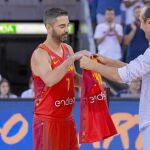 Epi, que ayer fue superado por Navarro como el jugador con más partidos con España, participó en el acto de homenaje