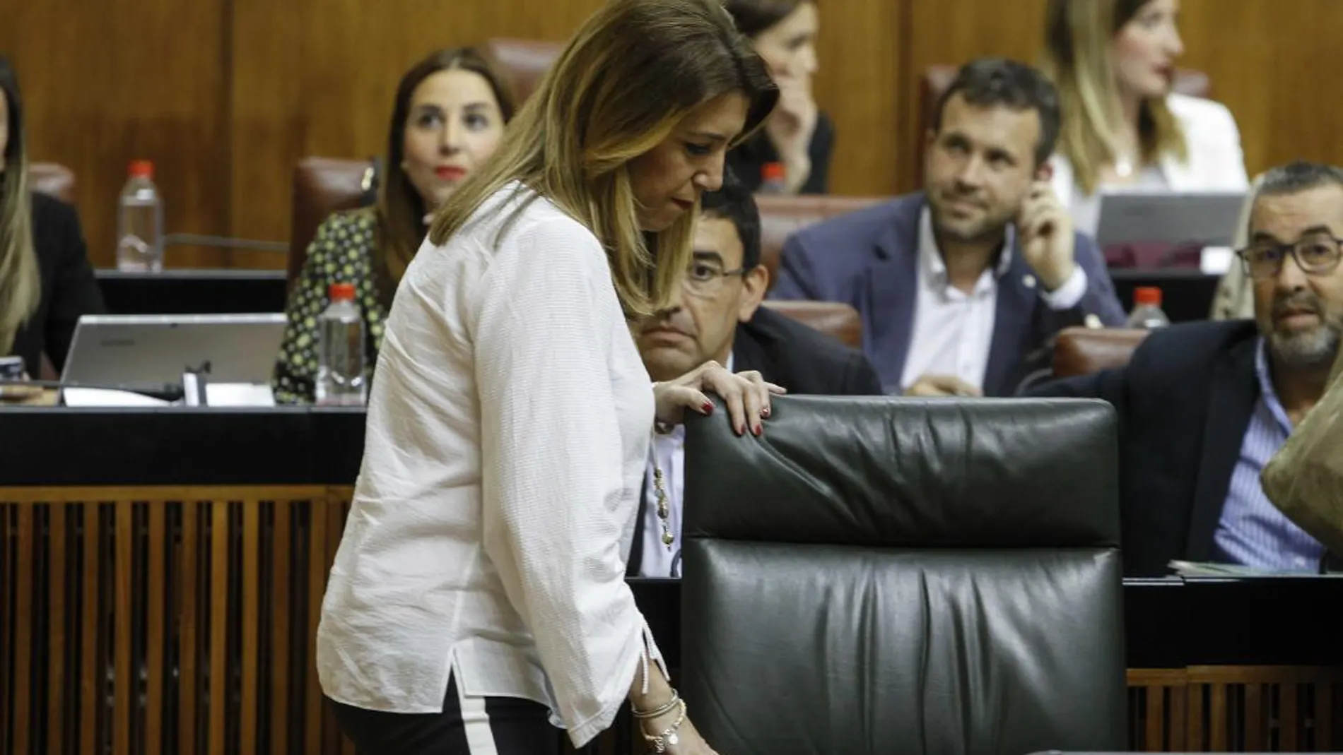Susana Díaz, ayer en el Parlamento andaluz