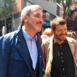 Jaume Collboni y Albert Batlle visitaron la feria de comercio en la calle de Sants-Les Corts