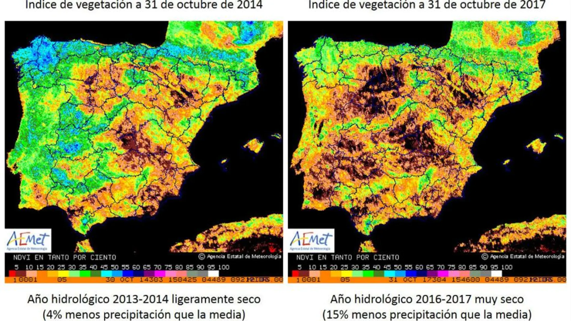 Los efectos de la sequía «oscurecen» España