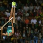 El brasileño Tiago Braz da Silva compite en el salto con pértiga