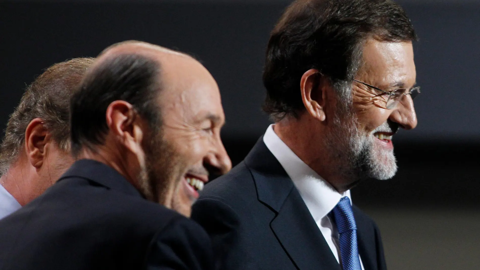 Debate electoral entre Alfredo Pérez Rubalcaba y Mariano Rajoy en 2011. ALBERTO R. ROLDAN