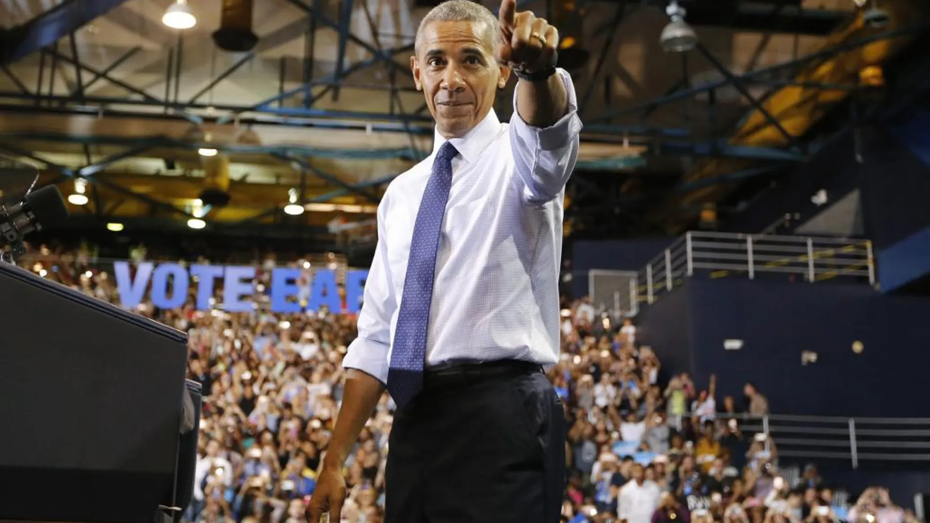 Barack Obama durante el mitin demócrata en Florida