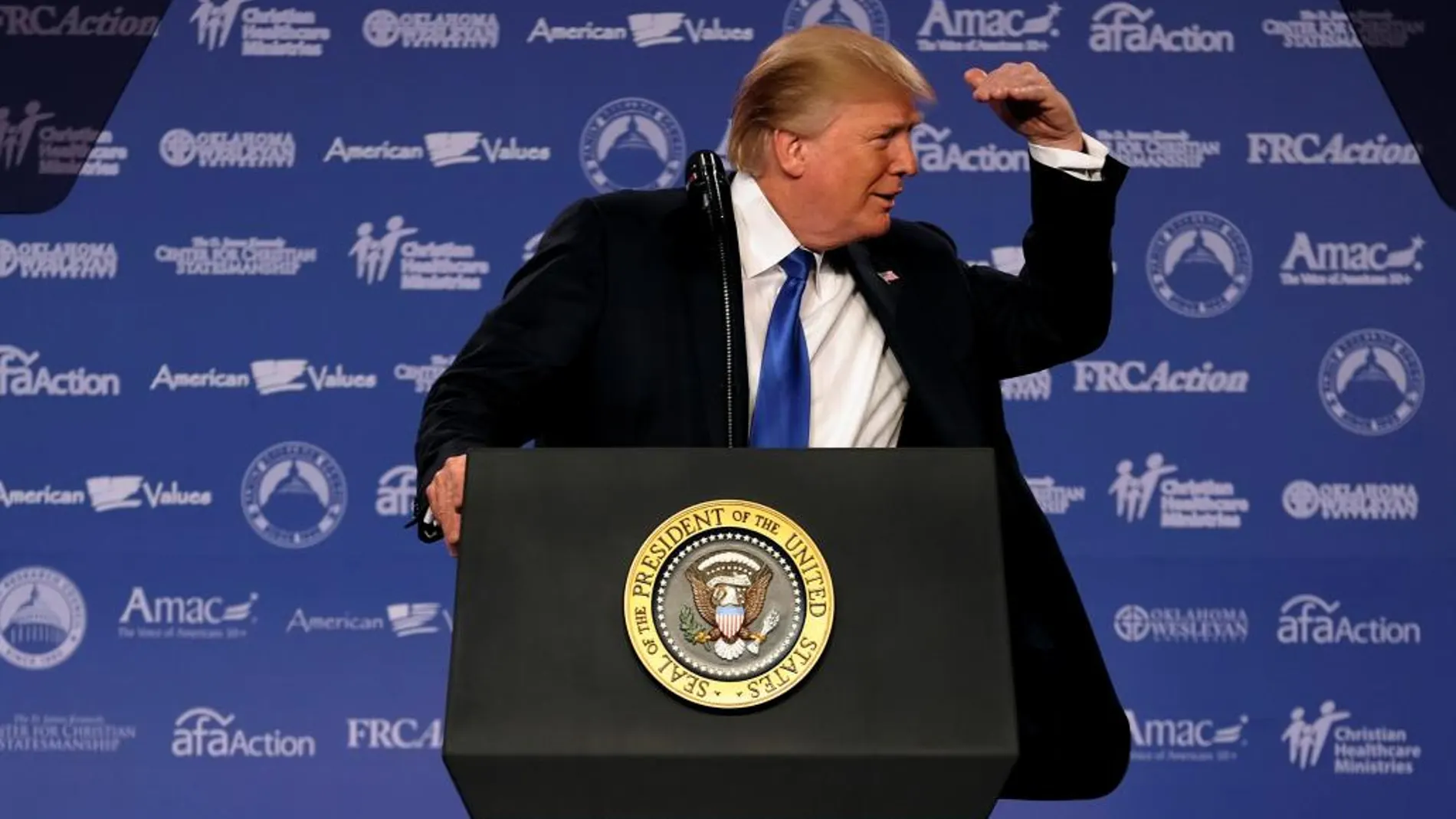 Donald Trump durante su intervención en Washington