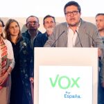 El portavoz de Vox en Andalucía, Francisco Serrano, en la noche electoral /Foto: EFE