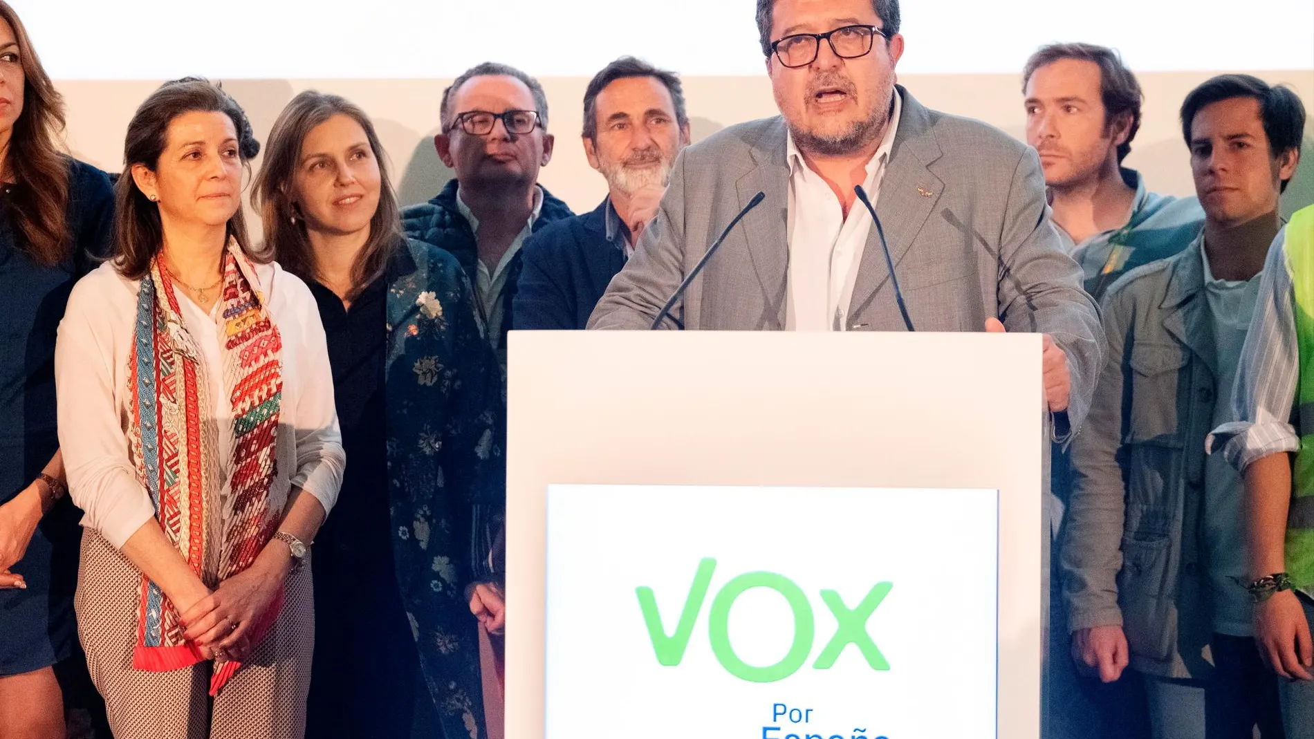 El portavoz de Vox en Andalucía, Francisco Serrano, en la noche electoral /Foto: EFE