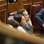 Irene Montero y Pablo Iglesias en el Congreso/Foto: J.-Fdez.-Largo