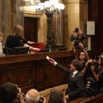 Puigdemont durante la votación de la DUI el pasado 27 de octubre /Shooting