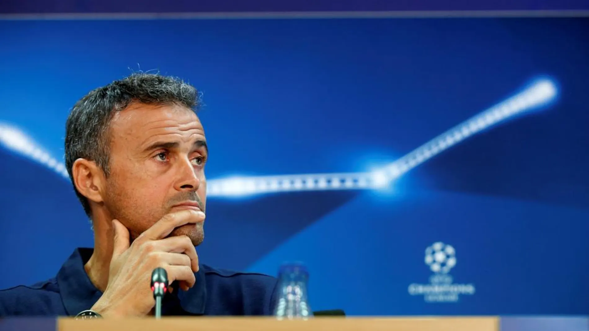 El entrenador del Barcelona, Luis Enrique Martínez, en la rueda de prensa previa al partido ante el Celtic de Glasgow