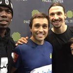 Fernando Belasteguín y Matías Díaz, con Paul Pogba y Zlatan Ibrahimovic