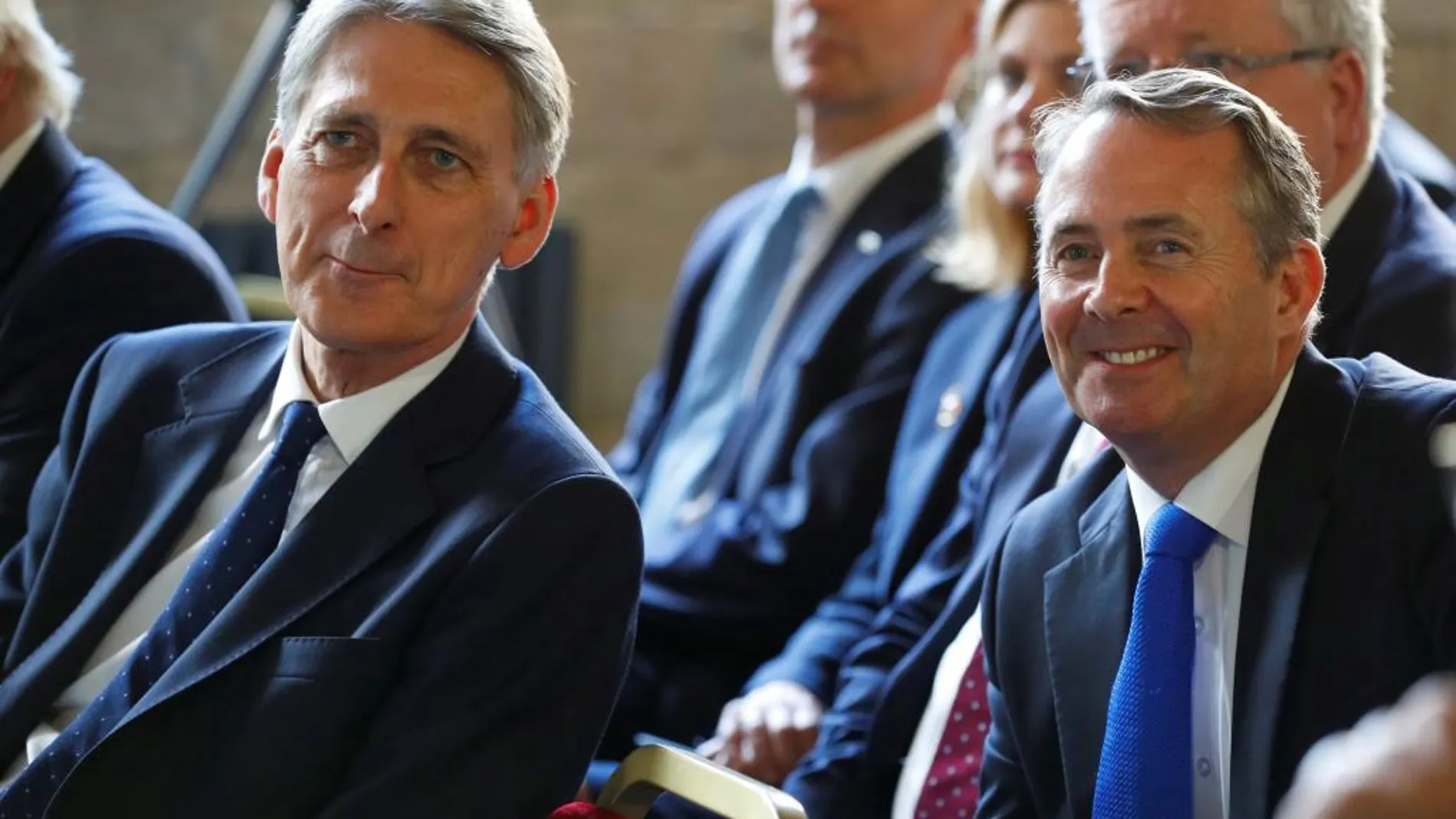 os ministros británicos de Economía y de Comercio Internacional, Philip Hammond y Liam Fox, en una imagen de archivo