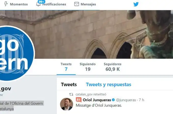 Crean una cuenta en Twitter del «gobierno legítimo de Cataluña»