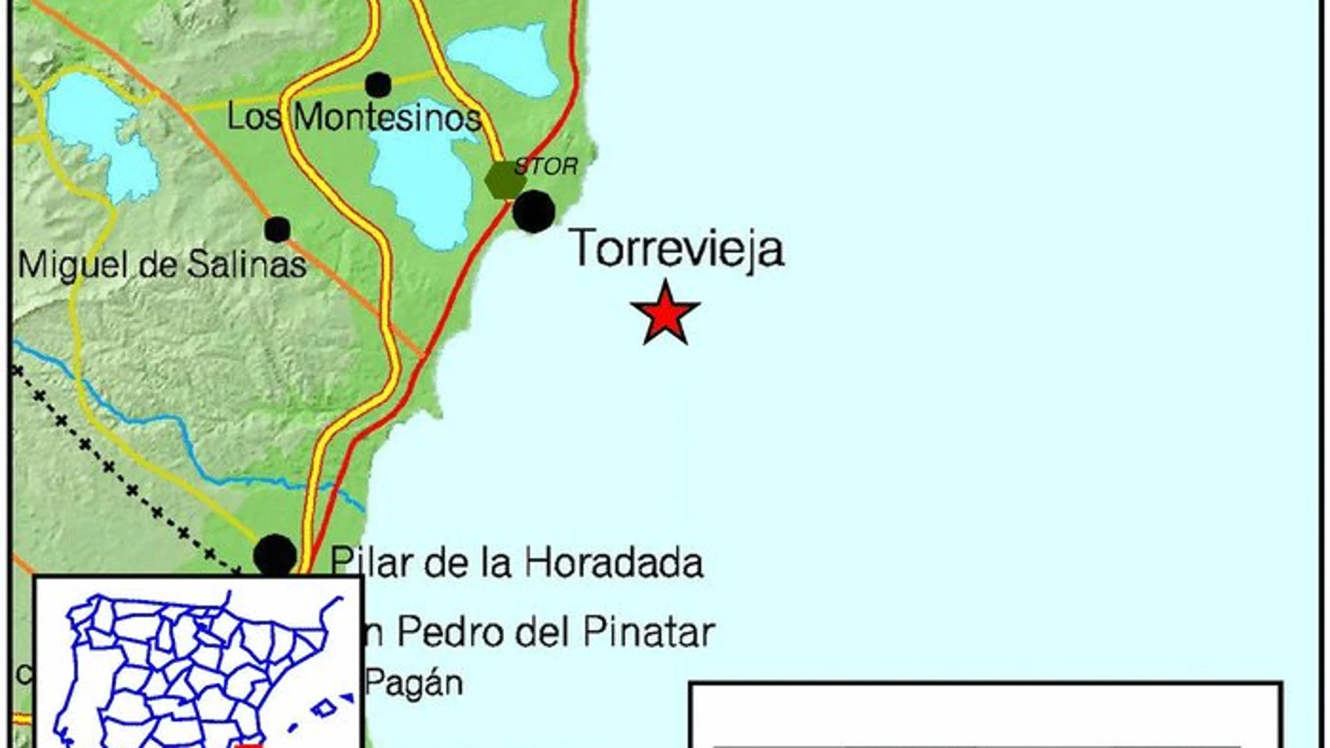 Registrado un movimiento sísmico de magnitud 1,3 cerca de Torrevieja