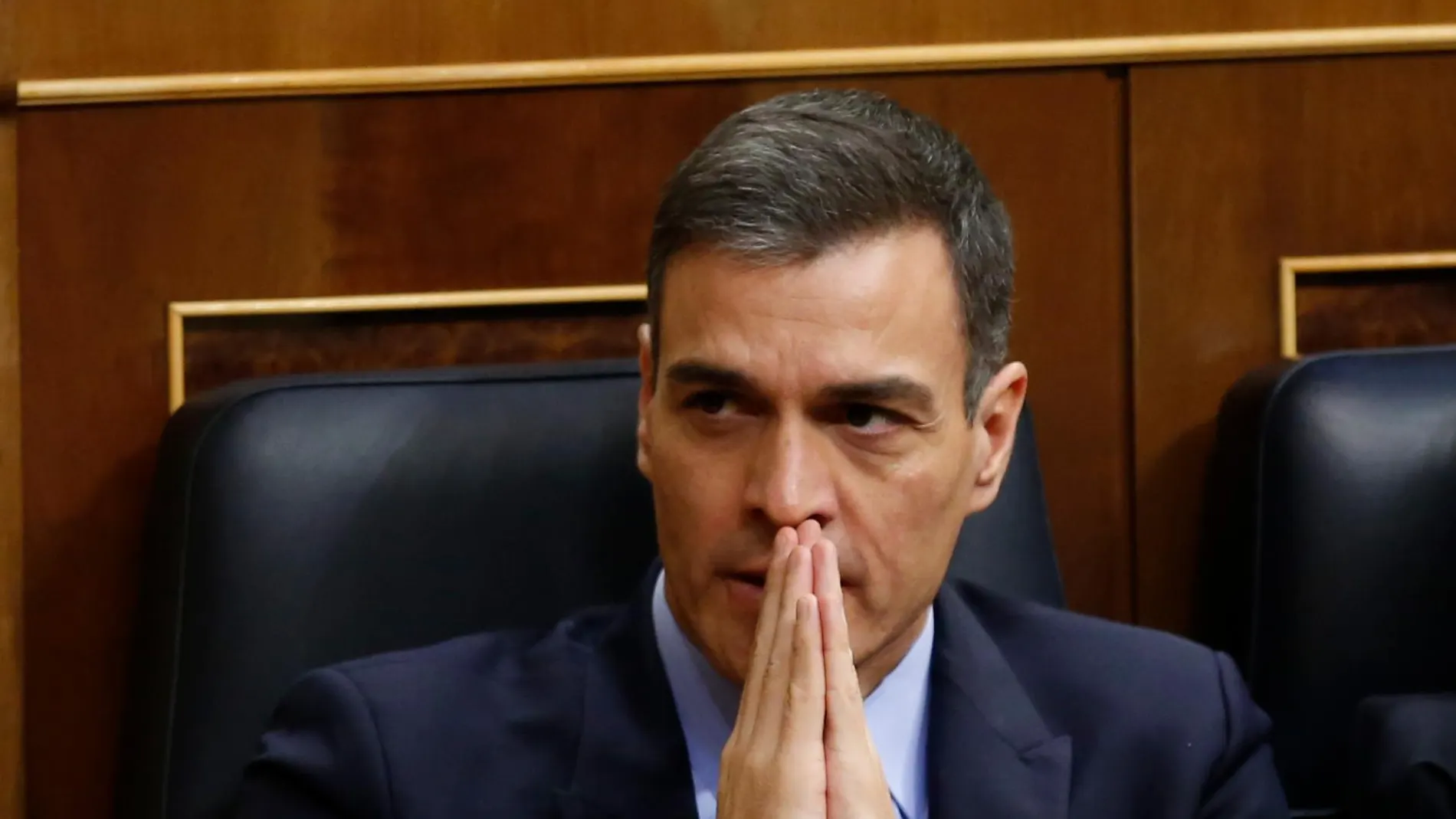 Pedro Sánchez, durante la votación de los presupuestos