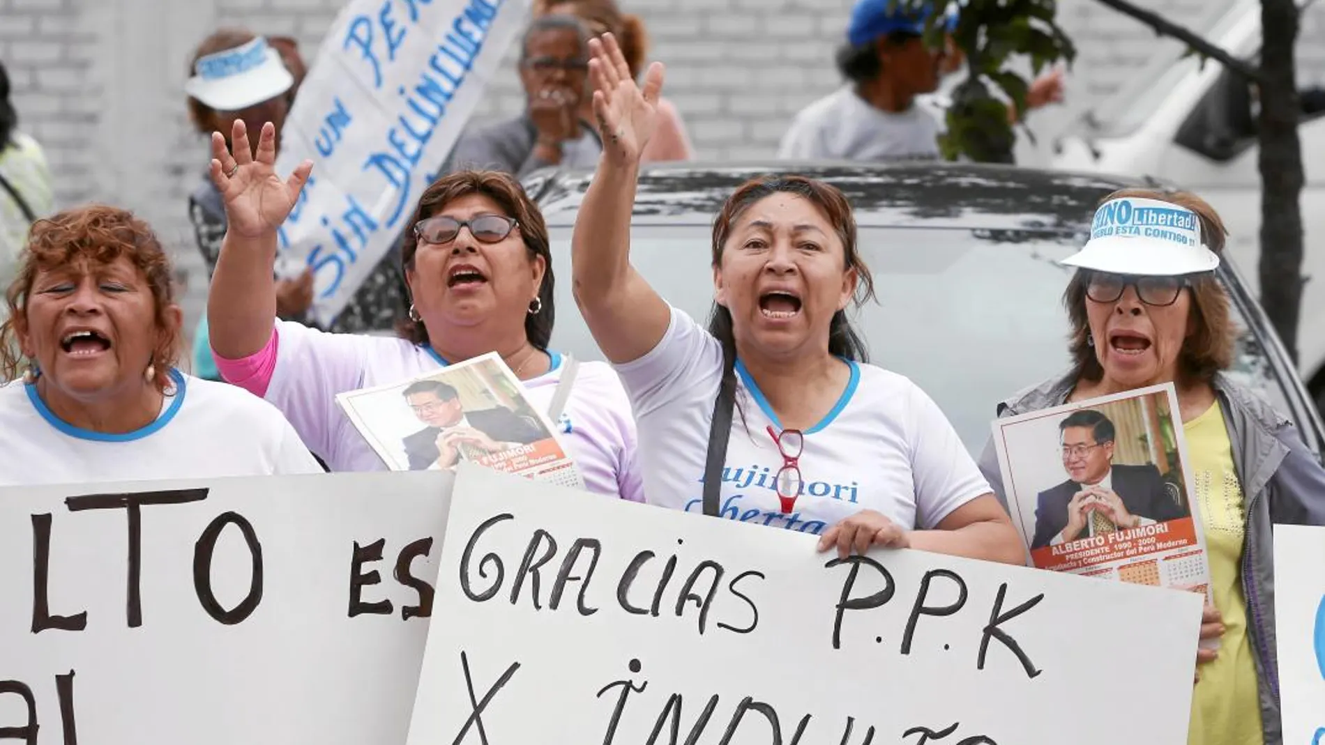 Seguidores de Fujimori se manifestaron en Lima a favor del indulto concedido por el Gobierno