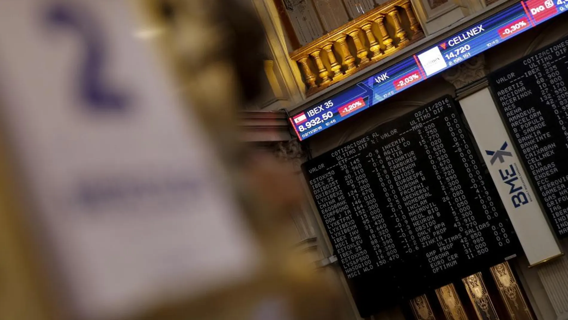 La Bolsa española durante la sesión de hoy