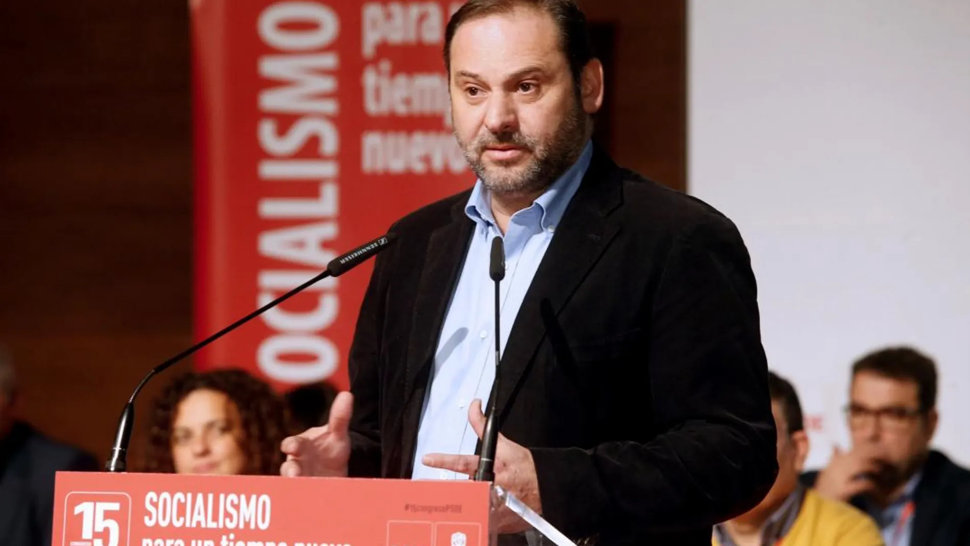 El secretario de Organización del PSOE, José Luis Ábalos, durante su intervención en la apertura del XV Congreso del PSOE de Albacete