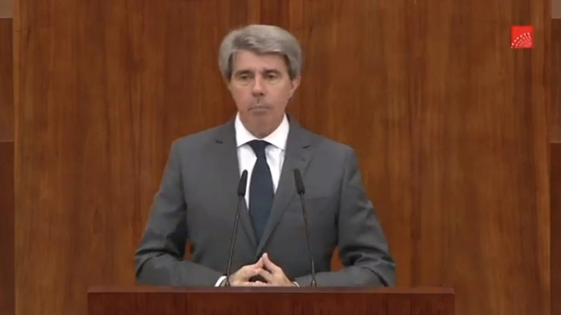 Ángel Garrido, durante su intervención en la segunda sesión del debate de investidura