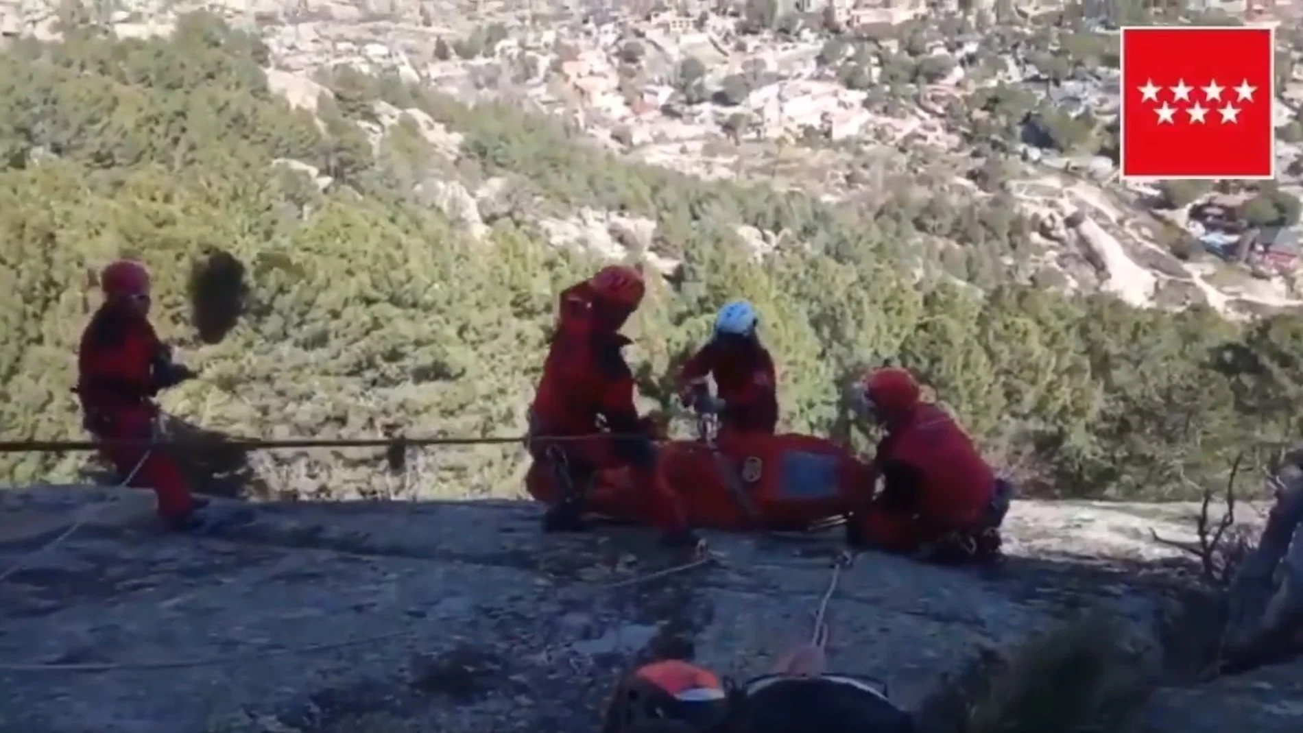 Rescate de un escalador en la Pedriza