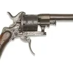 Fotografía facilitada por la firma de subastas Christie's que muestra a un revólver belga tipo Lefaucheux de 7mm