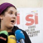Nuria Gibert, Portavoz del secretariado nacional de CUP en rueda de prensa para comentar el posicionamiento del partido tras los último acontecimientos políticos