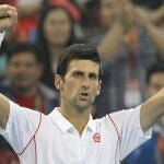Novak Djokovic celebra su triunfo contra Gasquet