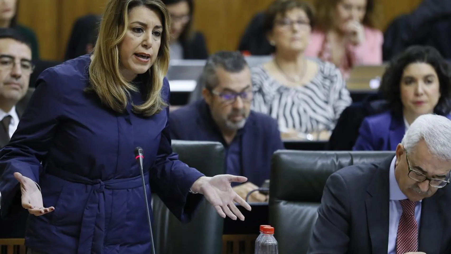 La presidenta de la Junta, Susana Díaz, ayer en el Parlamento andaluz