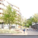 El nuevo proyecto en Les Corts pretende hacer desaperecer la presencia de coches y vehículos aparcados.