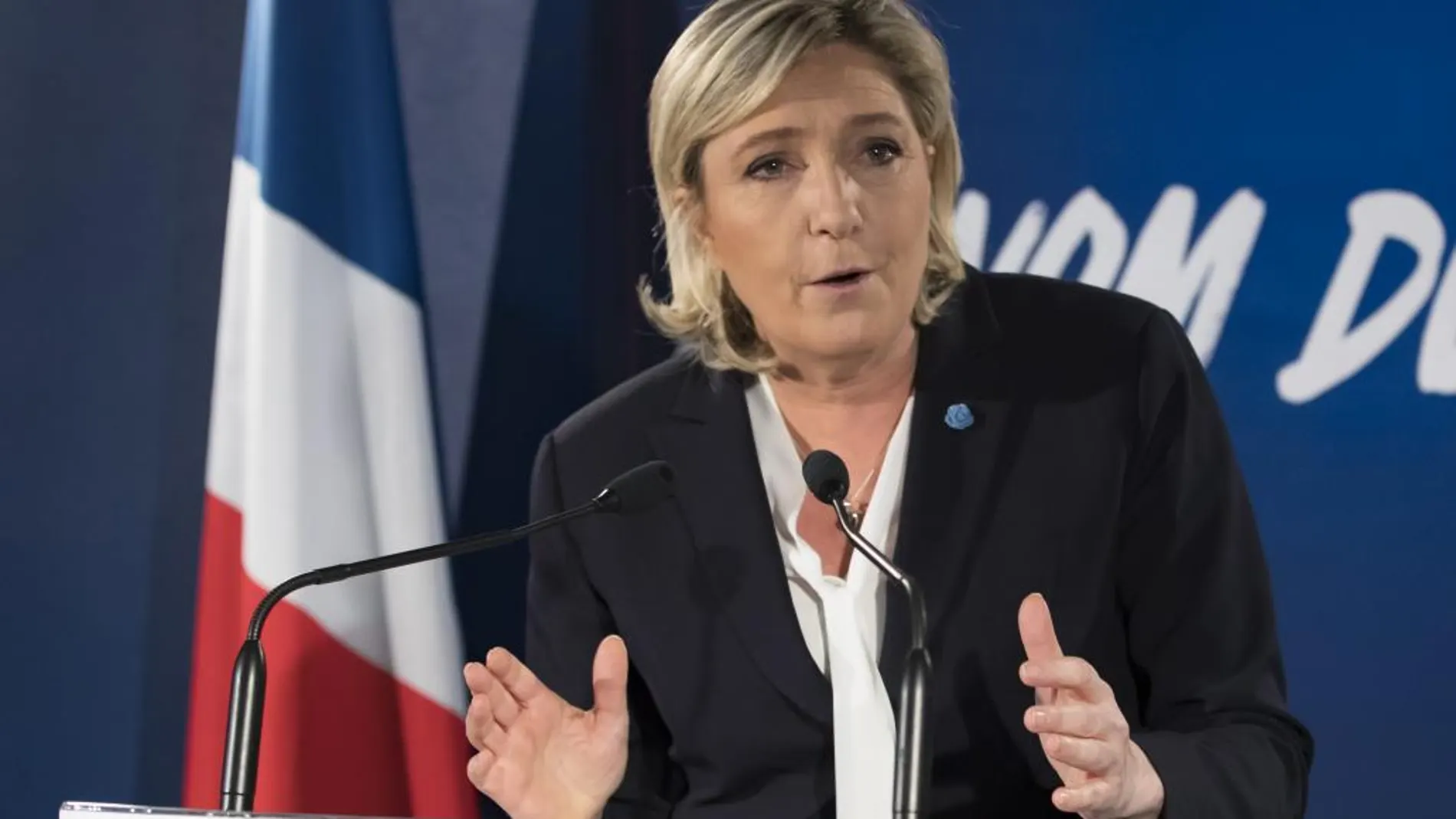 La presidenta del partido ultraderechista francés Frente Nacional (FN), Marine Le Pen