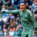 El portero costarricense del Real Madrid, Keylor Navas, durante el partido de la vigésima jornada de Liga que disputan esta tarde frente al Deportivo en el estadio Santiago Bernabéu de Madrid / EFE