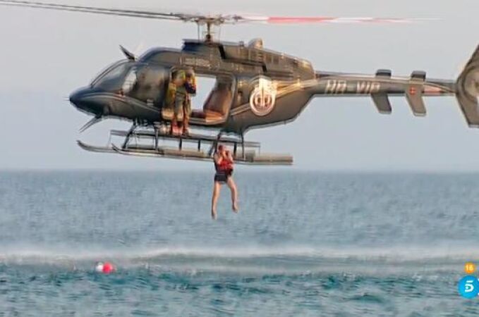 Captura del momento del salto de Isabel Pantoja en ‘Supervivientes 2019’