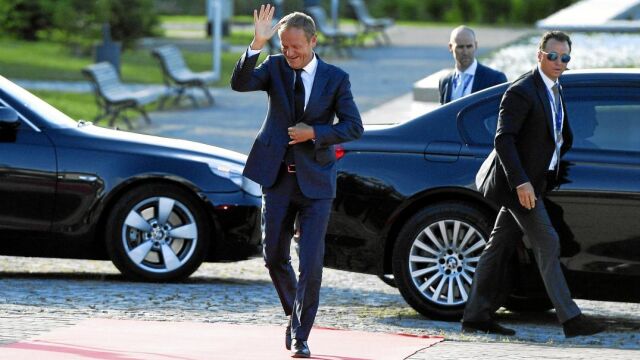 El presidente del Consejo Europeo, Donald Tusk, a su llegada ayer a la Cumbre de Sofía
