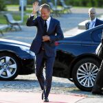 El presidente del Consejo Europeo, Donald Tusk, a su llegada ayer a la Cumbre de Sofía