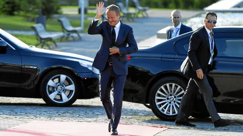 El presidente del Consejo Europeo, Donald Tusk, a su llegada ayer a la Cumbre de Sofía