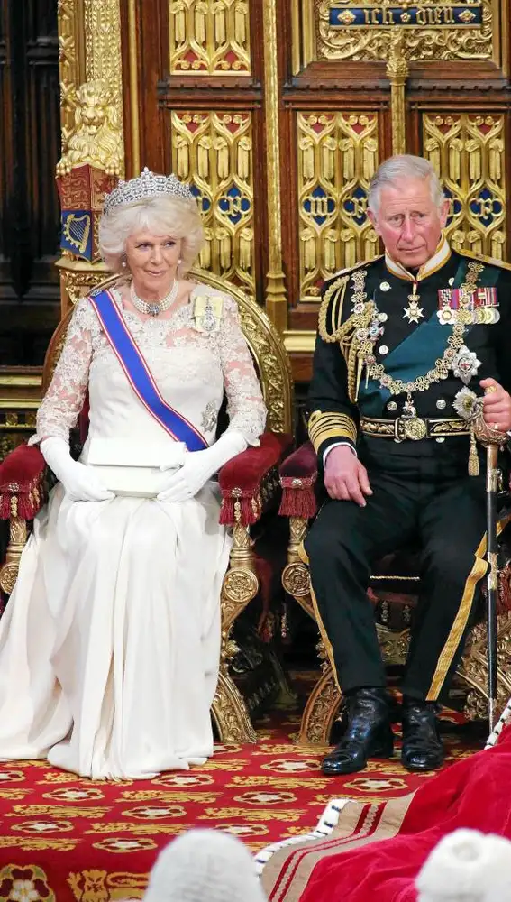 El príncipe Carlos y Camilla Parker Bowles en la apertura del Parlamento británico