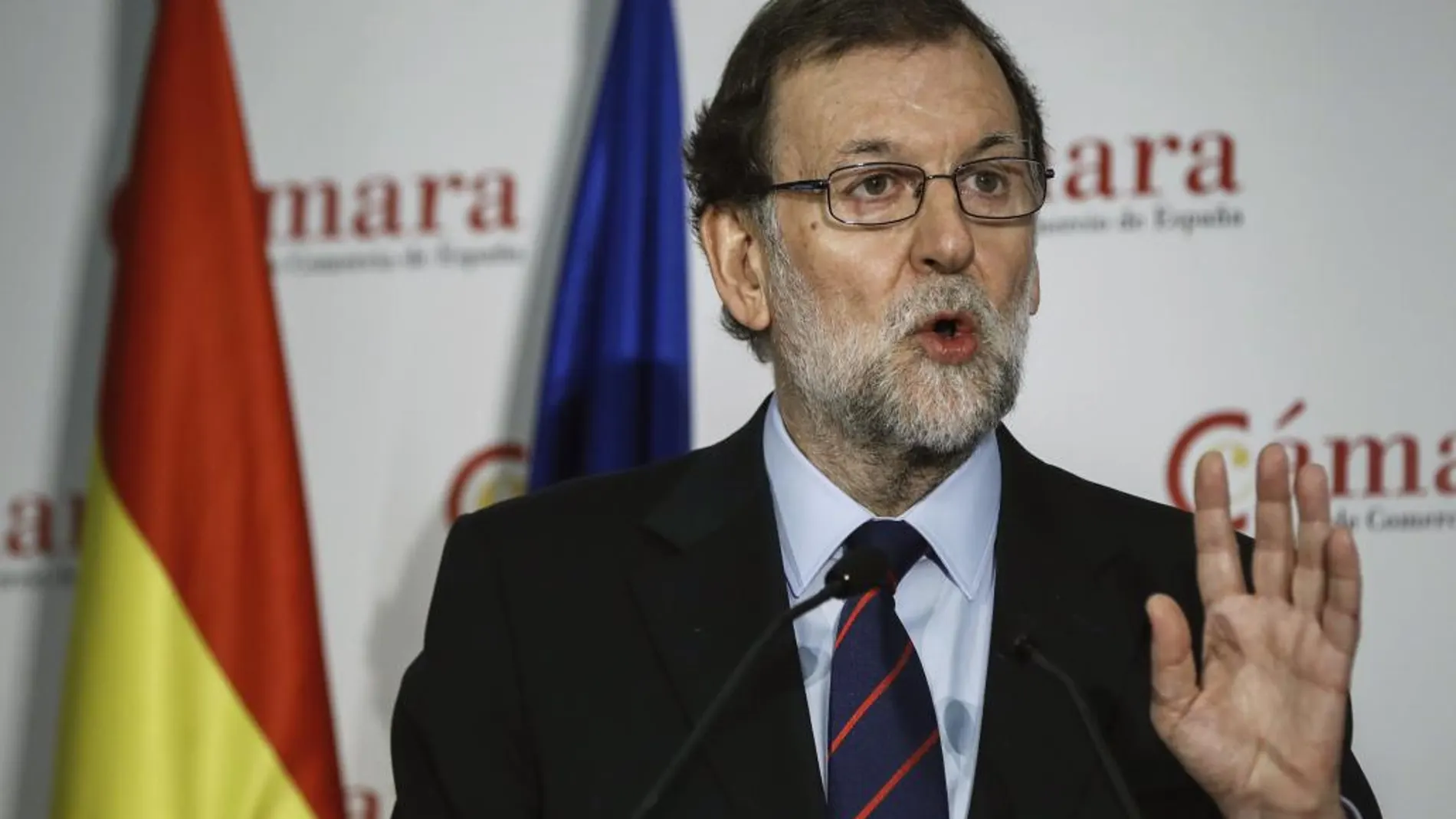 El presidente del Gobierno, Mariano Rajoy, durante su intervención en la inauguración de la jornada «Crecimiento empresarial y competitividad».