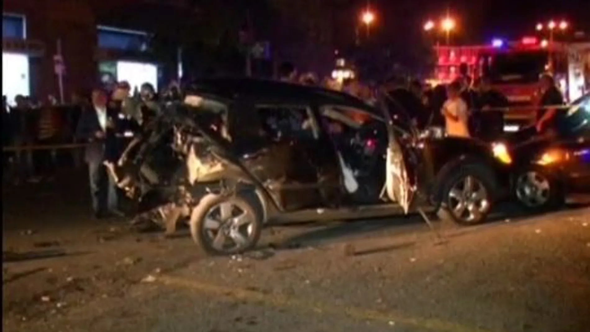Imagen del coche tras el atentado