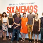 Ana Redondo, Branka Bencic y Juan González-Posada junto con algunos de los artistas que participan con sus obras en esta exposición