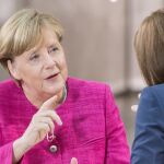 Angela Merkel durante la entrevista televisiva