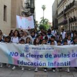 LA RAZÓN. Los alumnos de la Pureza de María protestaron frente a Les Corts