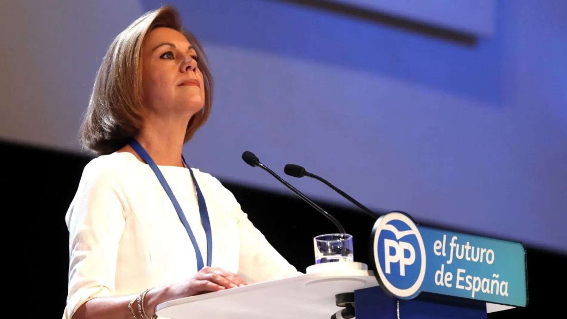 María Dolores de Cospedal durante su intervención en el Congreso del PP / Foto: Efe