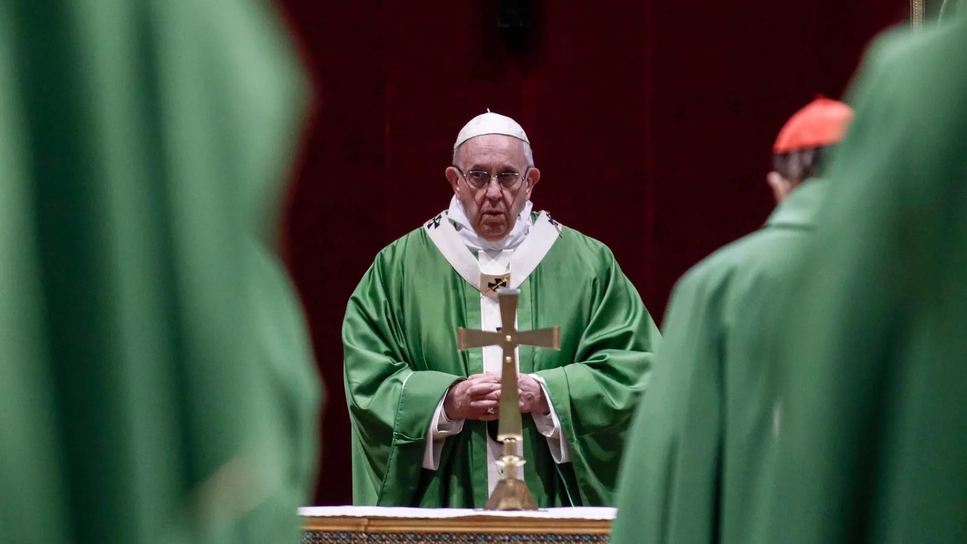 El Papa Francisco durante la eucaristía celebrada esta mañana