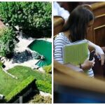 Pablo Iglesias e Irene Montero, junto a una imagen de su nuevo chalet