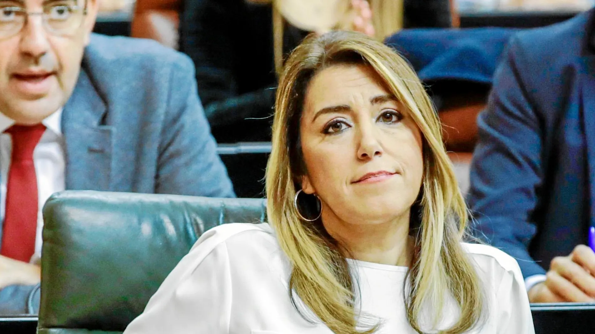Susana Díaz, en su escaño el pasado mes de diciembre cuando se eligió a la presidenta del Parlamento andaluz
