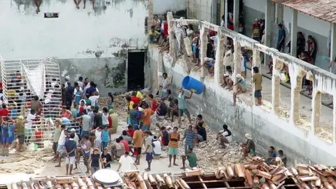 Imagen de un motín anterior en el penal de Oso Blanco