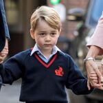 El príncipe Jorge de Reino Unido en su primer días de clase